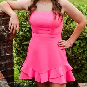 Vibrant Pink Strapless Dress